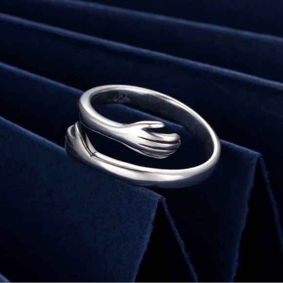 Hug Ring 925 Sterling Silver Anti Anxiety Spinner Ring for Women Men - Picture 4 of 4